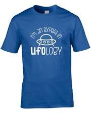 Listing image for UFO Expert Men's T-Shirt Funny Believe Aliens Conspiracy Spaceship Roswell Cool